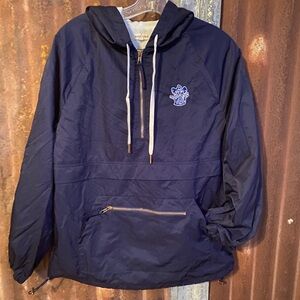 Unisex Main Strip Soft Blue Fleece Jacket